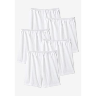 Plus Size Women's Cotton Boxer 5-Pack by Comfort Choice in White Pack (Size 11) Panties