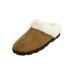 Wide Width Women's The Andy Fur Clog Slipper by Comfortview in Camel (Size M W)