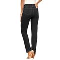 Plus Size Women's Invisible Stretch® Contour Straight-Leg Jean by Denim 24/7 in Black Denim (Size 24 WP)