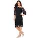 Plus Size Women's Off-The-Shoulder Lace Dress by Roaman's in Black (Size 32 W)