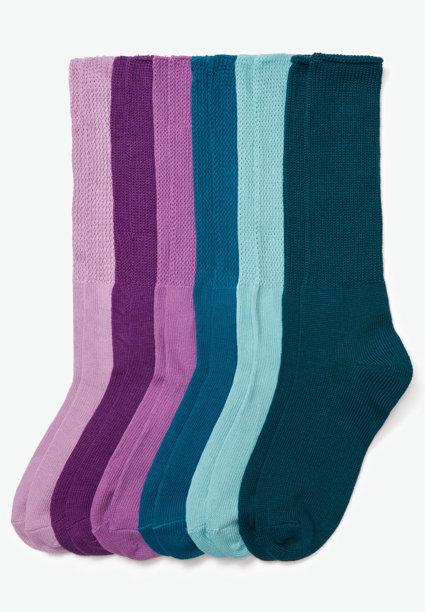 Plus Size Women's 6-Pack Rib Knit Socks by Comfort Choice in Jewel Tone Pack (Size 2X) Tights