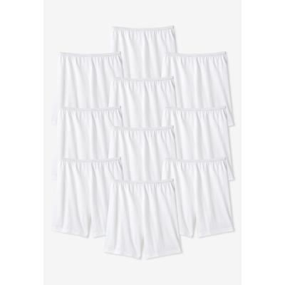 Plus Size Women's Cotton Boxer 10-Pack by Comfort Choice in White Pack (Size 7) Underwear