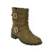 Wide Width Women's The Madi Boot by Comfortview in Dark Olive (Size 8 W)