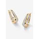 Women's Gold-Plated Hoop Earrings with Diamond Accent by PalmBeach Jewelry in Gold