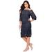 Plus Size Women's Off-The-Shoulder Lace Dress by Roaman's in Navy (Size 22 W)