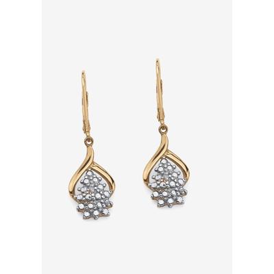 Women's Gold & Sterling Silver Cluster Drop Earrings with Diamond Accent by PalmBeach Jewelry in Gold