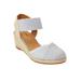 Women's The Abra Espadrille by Comfortview in White Metallic (Size 10 1/2 M)