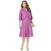 Plus Size Women's Fit-And-Flare Jacket Dress by Roaman's in Pretty Orchid (Size 32 W) Suit