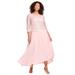 Plus Size Women's Lace Popover Dress by Roaman's in Pale Blush (Size 32 W) Formal Evening