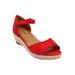 Wide Width Women's The Charlie Espadrille by Comfortview in Red (Size 10 W)