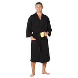 Men's Big & Tall Cotton Jersey Robe by KingSize in Black (Size 4XL/5XL)