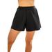 Plus Size Women's Loose Swim Short with Built-In Brief by Swim 365 in Black (Size 26) Swimsuit Bottoms