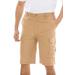 Men's Big & Tall 10" Side Elastic Canyon Cargo Shorts by KingSize in Dark Khaki (Size 46)