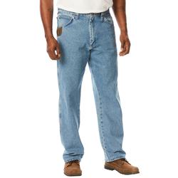 Men's Big & Tall Denim or Ripstop Carpenter Jeans by Wrangler® in Vintage Indigo (Size 48 34)