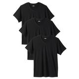 Men's Big & Tall Cotton V-Neck Undershirt 3-Pack by KingSize in Black (Size 3XL)