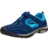 Wide Width Men's Sport Sandal by KingSize in Midnight Navy Electric Turquoise (Size 13 W)