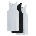 Men's Big & Tall Ribbed Cotton Tank Undershirt 3-Pack by KingSize in Assorted Black White (Size 5XL)