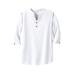 Men's Big & Tall Gauze Mandarin Collar Shirt by KingSize in White (Size 5XL)