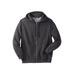 Men's Big & Tall Fleece Zip-Front Hoodie by KingSize in Heather Charcoal (Size 2XL) Fleece Jacket