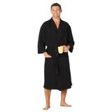 Big & Tall Cotton Jersey Robe by KingSize in Black (Size 2XL/3XL)