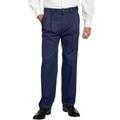 Men's Big & Tall Classic Fit Wrinkle-Free Expandable Waist Pleat Front Pants by KingSize in Navy (Size 64 38)