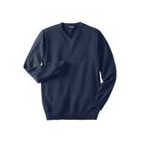 Men's Big & Tall Lightweight V-Neck Sweater by KingSize in Navy (Size L)