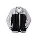 Men's Big & Tall Coaches Collection Baseball-Inspired Jacket by KingSize in Black (Size L)