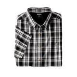 Men's Big & Tall Short-Sleeve Plaid Sport Shirt by KingSize in Black Multi Plaid (Size 3XL)