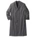 Men's Big & Tall Wool-Blend Long Overcoat by KingSize in Charcoal Herringbone (Size XL)