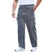 Men's Big & Tall Explorer Plush Fleece Cargo Pants by KingSize in Steel (Size 5XL)