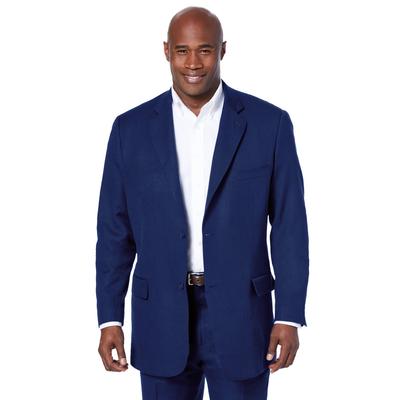 Men's Big & Tall Linen Blend Two-Button Suit Jacket by KS Island in Navy (Size 70)