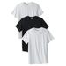 Men's Big & Tall Cotton Crewneck Undershirt 3-Pack by KingSize in Assorted Black White (Size XL)