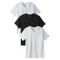 Men's Big & Tall Cotton V-Neck Undershirt 3-Pack by KingSize in Assorted Black White (Size 3XL)
