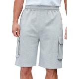 Men's Big & Tall Fleece 10" Cargo Shorts by KingSize in Heather Grey (Size XL)