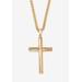 Men's Big & Tall Gold Filled Cross Pendant with 24" Chain by PalmBeach Jewelry in Gold