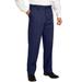 Men's Big & Tall Classic Fit Wrinkle-Free Expandable Waist Plain Front Pants by KingSize in Navy (Size 36 40)