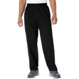 Men's Big & Tall Lightweight Jersey Open Bottom Sweatpants by KingSize in Black (Size 5XL)