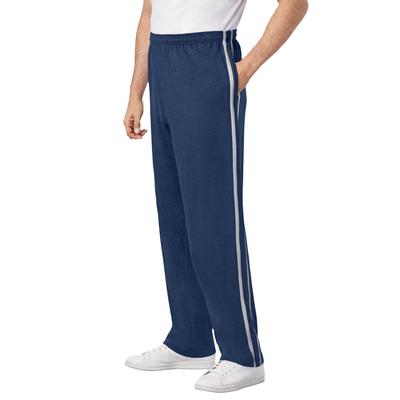 Men's Big & Tall Striped Lightweight Sweatpants by KingSize in Navy (Size 5XL)