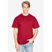 Men's Big & Tall Hanes® Beefy-T Pocket T-Shirt by Hanes in Deep Red (Size XL)