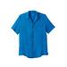 Men's Big & Tall KS Island Solid Rayon Short-Sleeve Shirt by KS Island in Bright Blue (Size L)