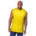 Men's Big & Tall Shrink-Less™ Lightweight Muscle T-Shirt by KingSize in Cyber Yellow (Size 2XL)