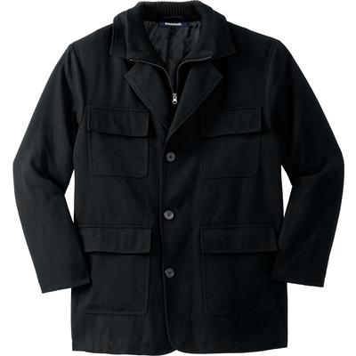 Men's Big & Tall Multi-pocket Inset Jacket by KingSize in Black (Size 5XL) Coat