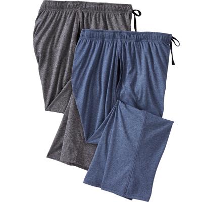 Men's Big & Tall Hanes® 2-Pack Jersey Pajama Lounge Pants by Hanes in Charcoal Denim (Size XL)