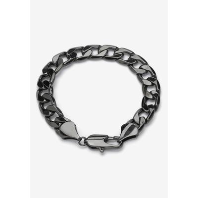 Men's Big & Tall Black Ruthenium-Plated Curb-Link Bracelet 10