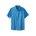 Men's Big & Tall Short-Sleeve Linen Shirt by KingSize in Pacific Blue (Size 6XL)