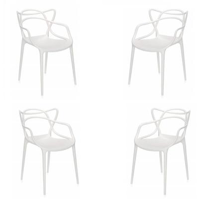 Sedia per casa giardino impilabile - mark curve Bianco 4 sedie