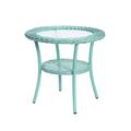 Roma All-Weather Wicker Side Table by BrylaneHome in Haze