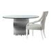 Bernhardt Calista 2 - Piece Dining Set Glass/Upholstered/Metal in Gray | 30 H x 54 W x 54 D in | Wayfair