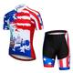 Men Cycling Jersey Set Bike Short Sleeve Shirt Tops+5D Padded Shorts S-3XL