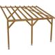 Carport adossé 6x3 - Tuilable pente 30% - Bois massif traité CL3 Marron - Robuste Sans la visserie